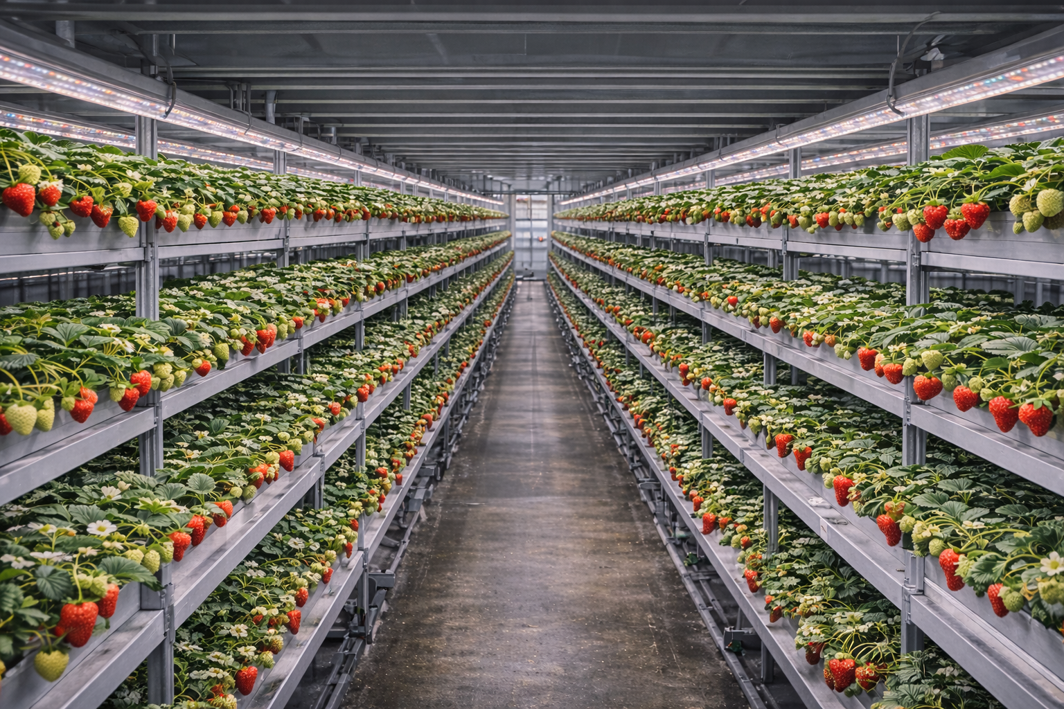 인도어 딸기 생산 시스템 이미지